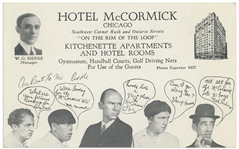 A Night in Venice Era Postcard, Circa 1929, Featuring Ted Healy With Moe, Larry, Shemp & Fred Sanborn -- 5.5 x 3.5 Postcard Promotes Hotel McCormick -- Abrasion to Verso, Else Near Fine